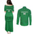Ireland Rugby Custom Couples Matching Puletasi and Long Sleeve Button Shirt Celtics Shamrock - Wonder Print Shop