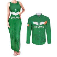 Ireland Rugby Custom Couples Matching Tank Maxi Dress and Long Sleeve Button Shirt Celtics Shamrock - Wonder Print Shop