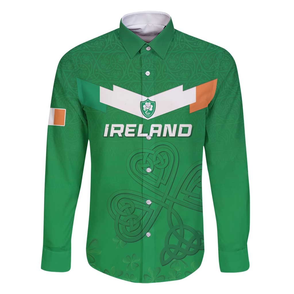 Ireland Rugby Custom Family Matching Long Sleeve Bodycon Dress and Hawaiian Shirt Celtics Shamrock - Wonder Print Shop