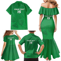 Ireland Rugby Custom Family Matching Mermaid Dress and Hawaiian Shirt Celtics Shamrock - Wonder Print Shop