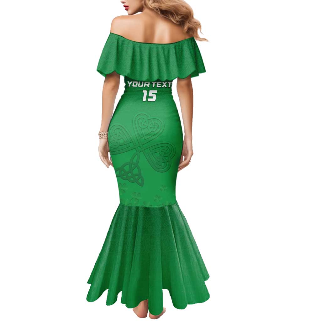 Ireland Rugby Custom Family Matching Mermaid Dress and Hawaiian Shirt Celtics Shamrock - Wonder Print Shop