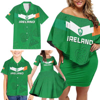 Ireland Rugby Custom Family Matching Off Shoulder Short Dress and Hawaiian Shirt Celtics Shamrock - Wonder Print Shop