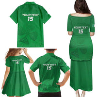 Ireland Rugby Custom Family Matching Puletasi and Hawaiian Shirt Celtics Shamrock - Wonder Print Shop
