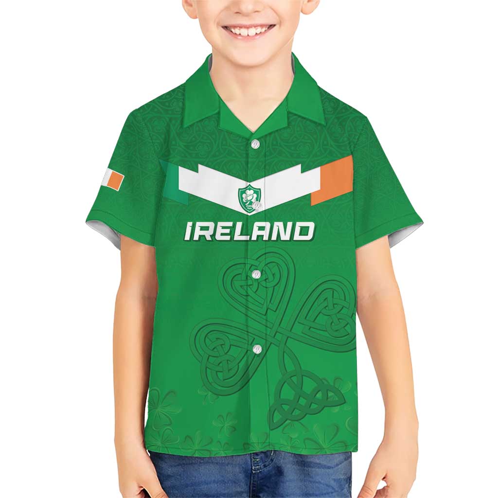 Ireland Rugby Custom Kid Hawaiian Shirt Celtics Shamrock - Wonder Print Shop