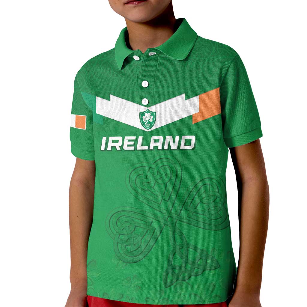 Ireland Rugby Custom Kid Polo Shirt Celtics Shamrock - Wonder Print Shop