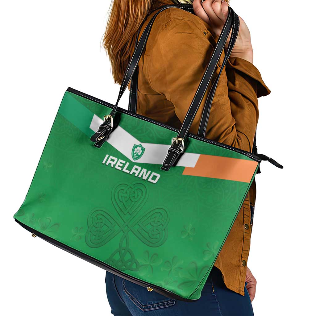 Ireland Rugby Leather Tote Bag Celtics Shamrock - Wonder Print Shop