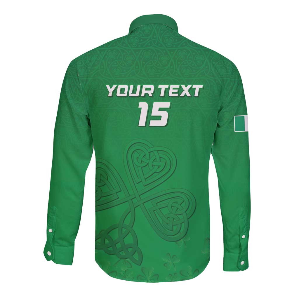 Ireland Rugby Custom Long Sleeve Button Shirt Celtics Shamrock - Wonder Print Shop