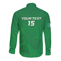 Ireland Rugby Custom Long Sleeve Button Shirt Celtics Shamrock - Wonder Print Shop
