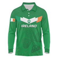 Ireland Rugby Custom Long Sleeve Polo Shirt Celtics Shamrock - Wonder Print Shop