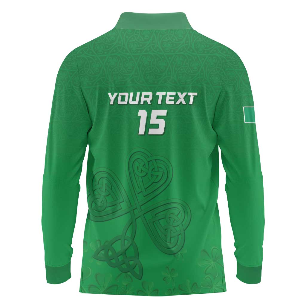 Ireland Rugby Custom Long Sleeve Polo Shirt Celtics Shamrock - Wonder Print Shop