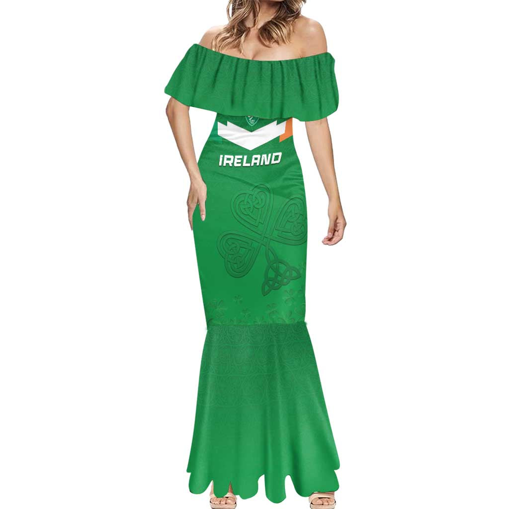 Ireland Rugby Custom Mermaid Dress Celtics Shamrock - Wonder Print Shop