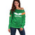 Ireland Rugby Custom Off Shoulder Sweater Celtics Shamrock - Wonder Print Shop