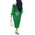 Ireland Rugby Custom Off The Shoulder Long Sleeve Dress Celtics Shamrock - Wonder Print Shop
