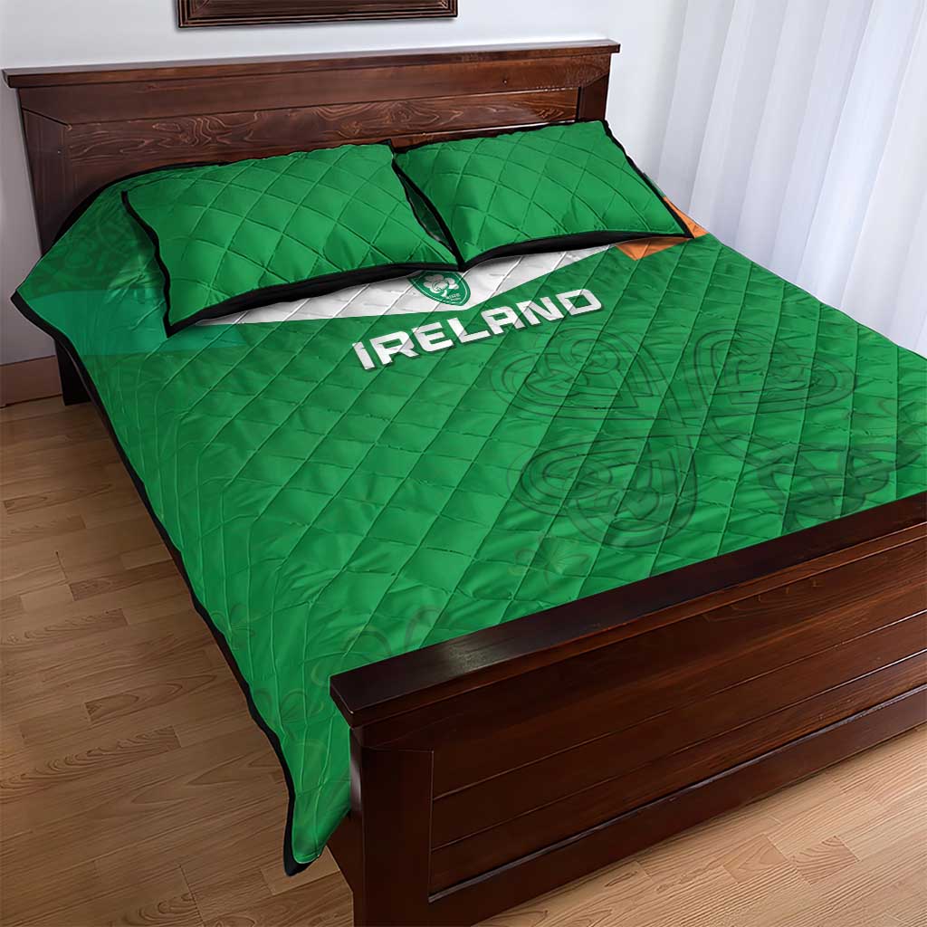 Ireland Rugby Quilt Bed Set Celtics Shamrock - Wonder Print Shop