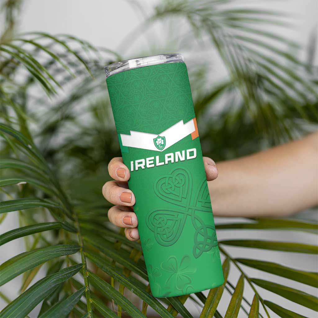 Ireland Rugby Custom Skinny Tumbler Celtics Shamrock - Wonder Print Shop