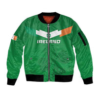 Ireland Rugby Custom Sleeve Zip Bomber Jacket Celtics Shamrock - Wonder Print Shop