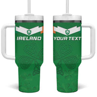 Ireland Rugby Custom Tumbler With Handle Celtics Shamrock - Wonder Print Shop
