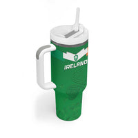 Ireland Rugby Custom Tumbler With Handle Celtics Shamrock - Wonder Print Shop