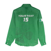 Ireland Rugby Custom Women Casual Shirt Celtics Shamrock - Wonder Print Shop