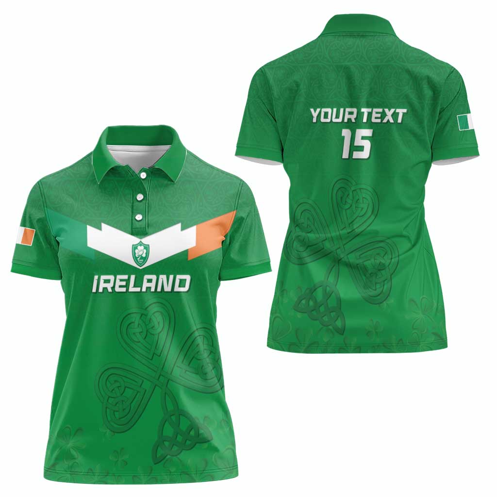 Ireland Rugby Custom Women Polo Shirt Celtics Shamrock - Wonder Print Shop