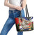 Pura Vida Costa Rica Sloth Leather Tote Bag Tropical Flowers Flag Color - Wonder Print Shop