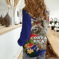 Pura Vida Costa Rica Sloth Women Casual Shirt Tropical Flowers Flag Color - Wonder Print Shop