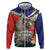 Pura Vida Costa Rica Sloth Zip Hoodie Tropical Flowers Flag Color - Wonder Print Shop