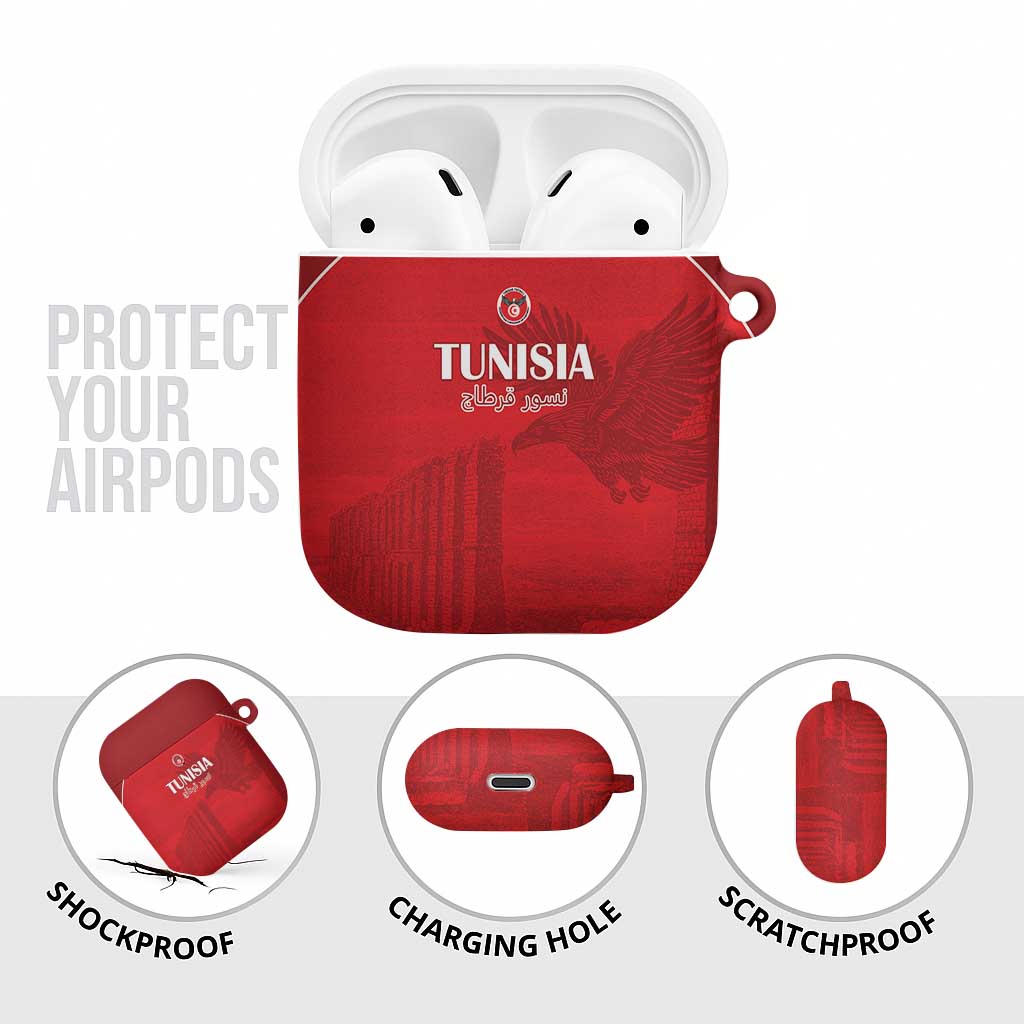 Tunisia Football AirPods Case Red Eagles of Carthage - Wonder Print Shop