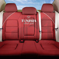 Tunisia Football Back Car Seat Cover Red Eagles of Carthage - Wonder Print Shop
