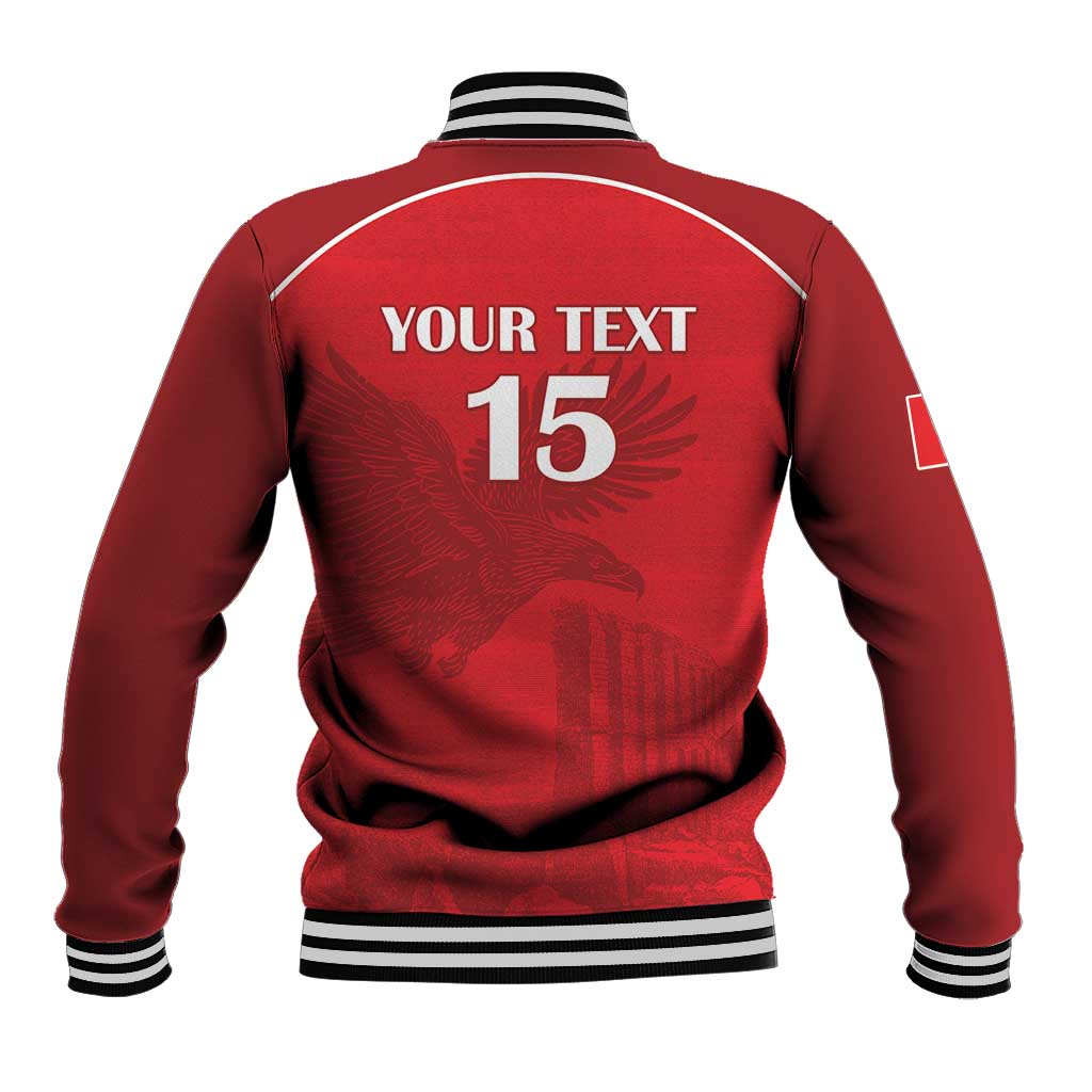 Custom Tunisia Football Baseball Jacket Red Eagles of Carthage - Wonder Print Shop