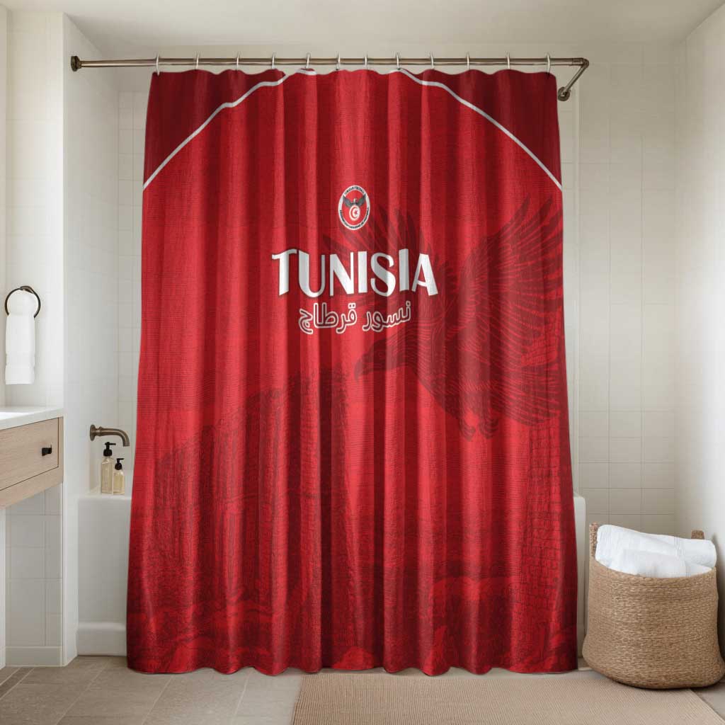 Tunisia Football Bathroom Set Red Eagles of Carthage - Wonder Print Shop