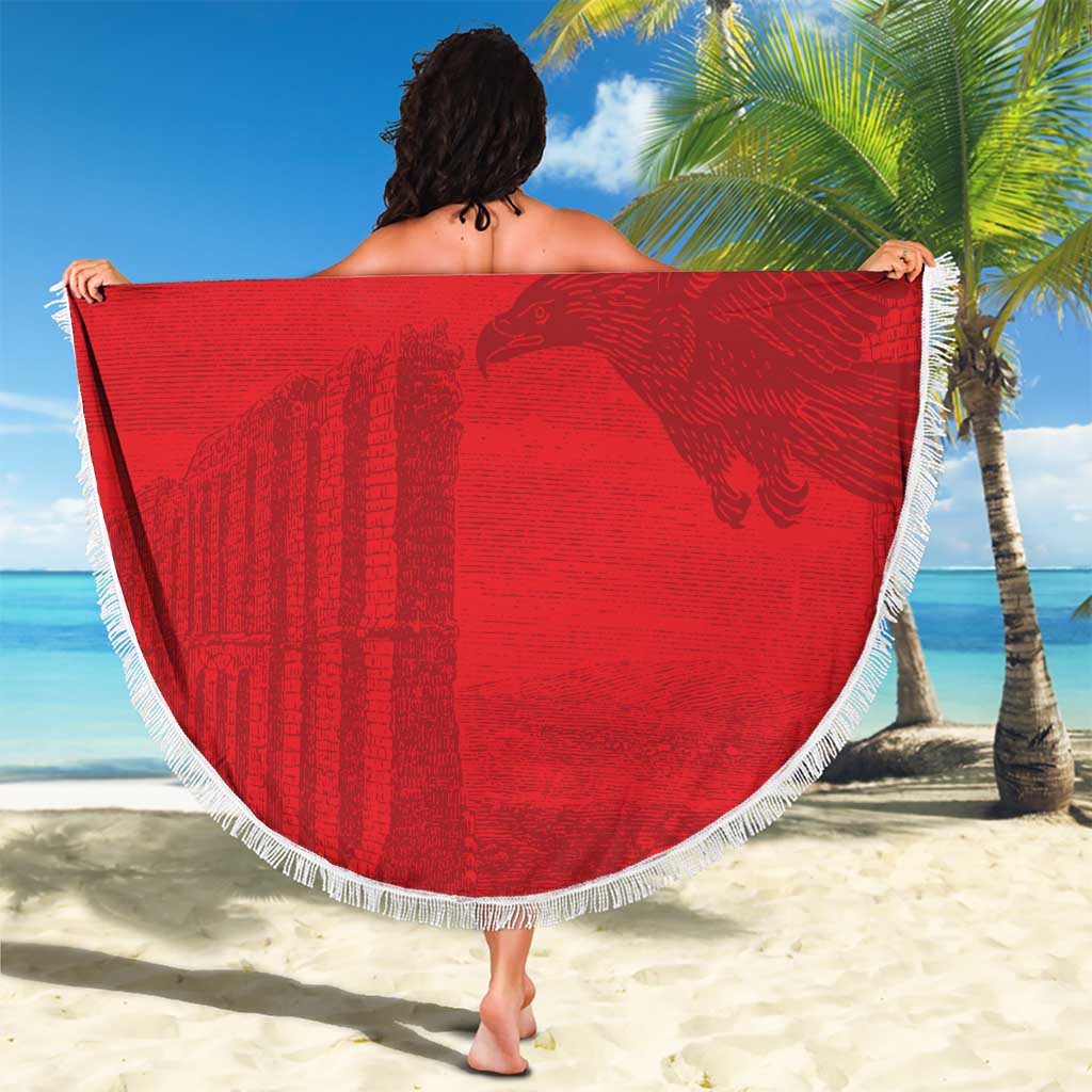 Tunisia Football Beach Blanket Red Eagles of Carthage - Wonder Print Shop