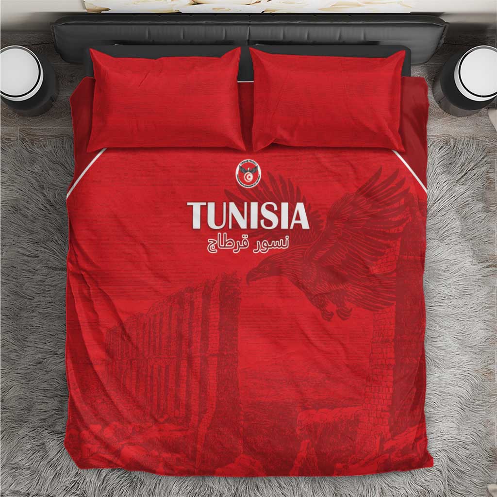 Tunisia Football Bedding Set Red Eagles of Carthage - Wonder Print Shop