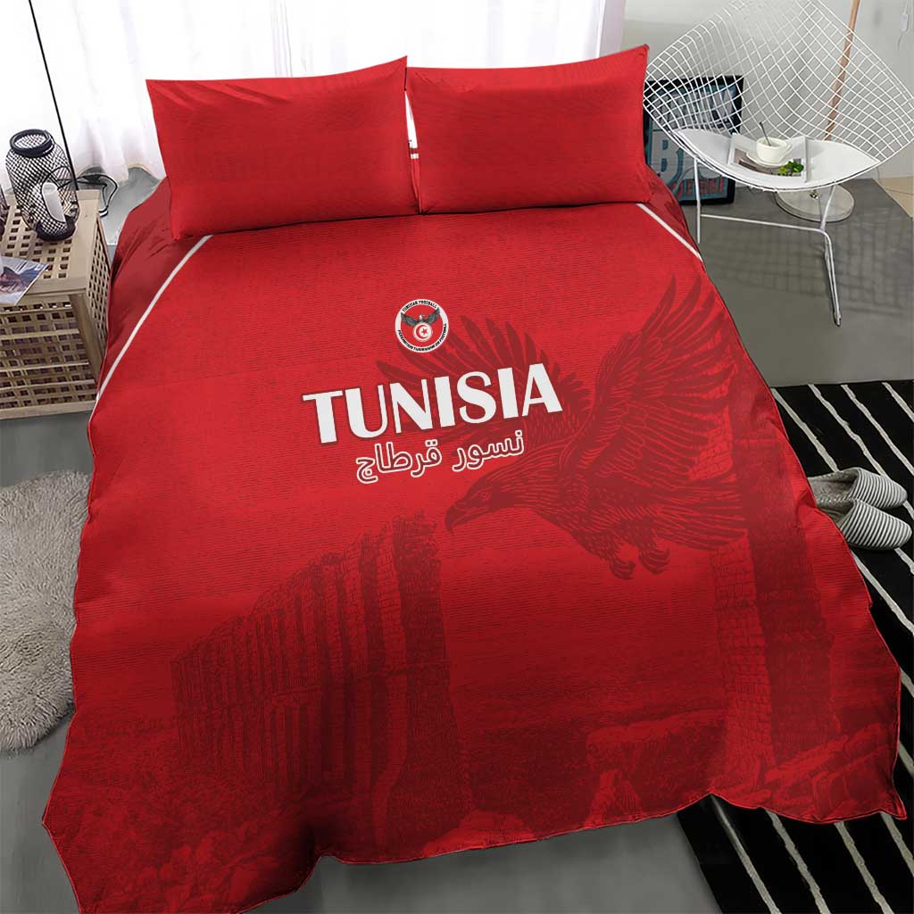 Tunisia Football Bedding Set Red Eagles of Carthage - Wonder Print Shop