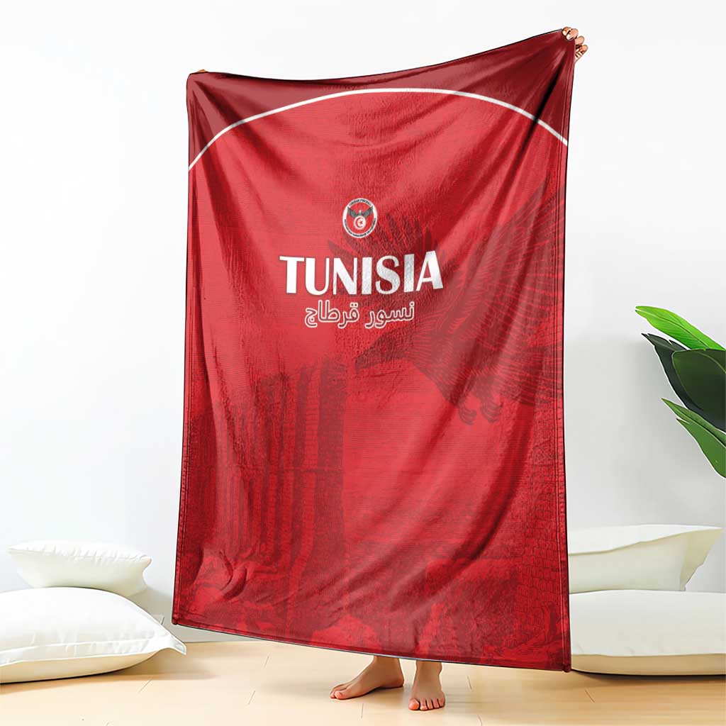 Tunisia Football Blanket Red Eagles of Carthage - Wonder Print Shop