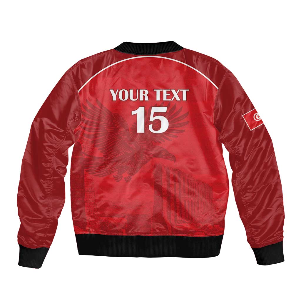 Custom Tunisia Football Bomber Jacket Red Eagles of Carthage - Wonder Print Shop