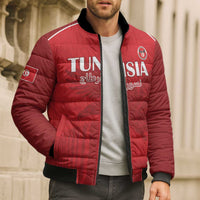 Custom Tunisia Football Bomber Puffer Jacket Red Eagles of Carthage - Wonder Print Shop