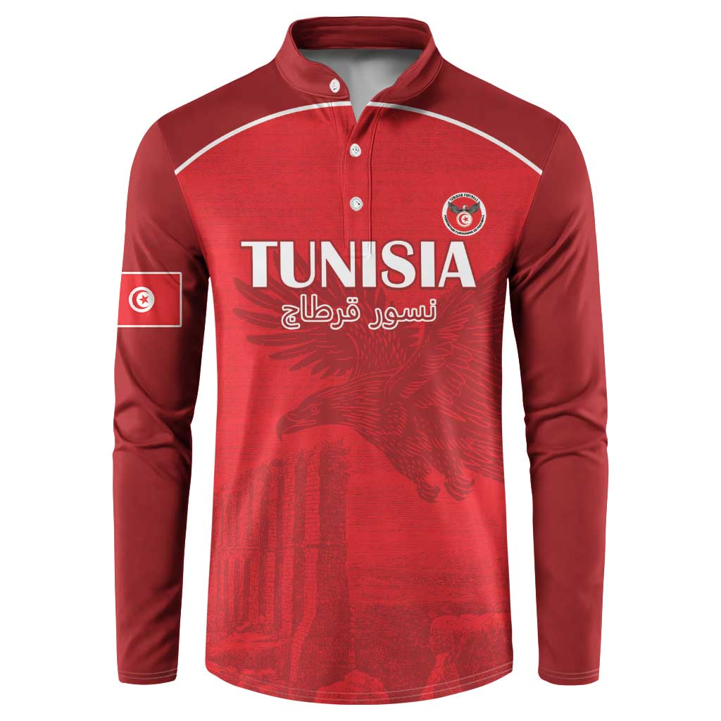Custom Tunisia Football Button Sweatshirt Red Eagles of Carthage - Wonder Print Shop