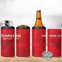 Custom Tunisia Football 4 in 1 Can Cooler Tumbler Red Eagles of Carthage - Wonder Print Shop
