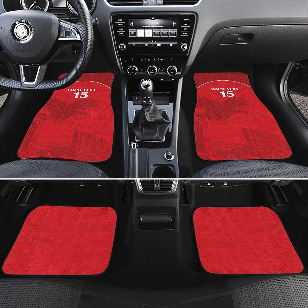 Custom Tunisia Football Car Mats Red Eagles of Carthage - Wonder Print Shop