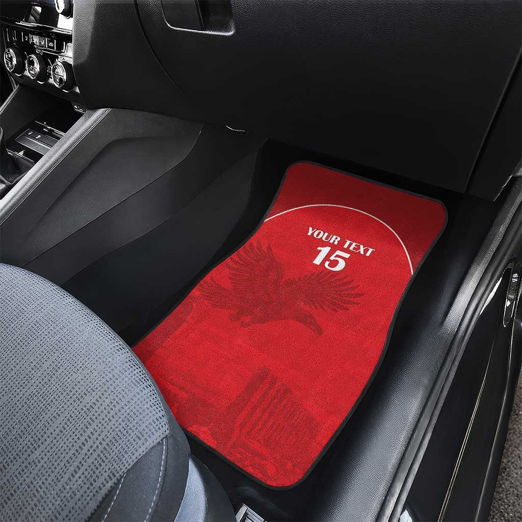 Custom Tunisia Football Car Mats Red Eagles of Carthage - Wonder Print Shop