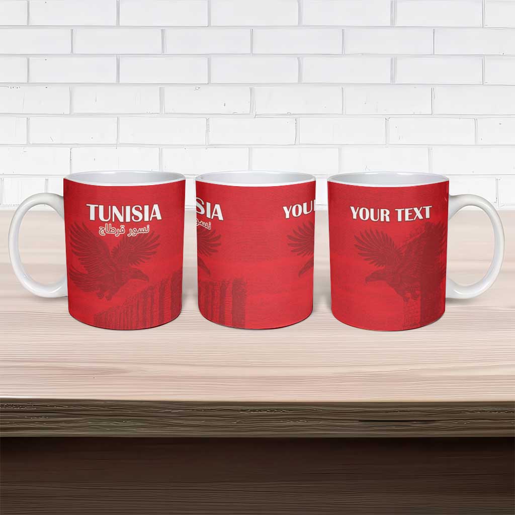 Custom Tunisia Football Ceramic Mug Red Eagles of Carthage - Wonder Print Shop