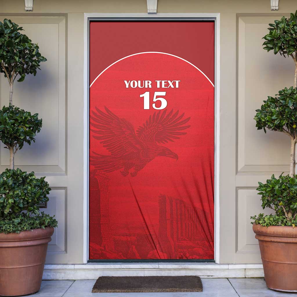 Custom Tunisia Football Door Cover Red Eagles of Carthage - Wonder Print Shop