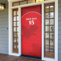 Custom Tunisia Football Door Cover Red Eagles of Carthage - Wonder Print Shop