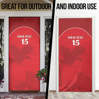 Custom Tunisia Football Door Cover Red Eagles of Carthage - Wonder Print Shop