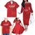 Custom Tunisia Football Family Matching Off The Shoulder Long Sleeve Dress and Hawaiian Shirt Red Eagles of Carthage - Wonder Print Shop