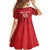 Custom Tunisia Football Family Matching Off Shoulder Short Dress and Hawaiian Shirt Red Eagles of Carthage - Wonder Print Shop