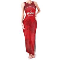 Custom Tunisia Football Family Matching Tank Maxi Dress and Hawaiian Shirt Red Eagles of Carthage - Wonder Print Shop