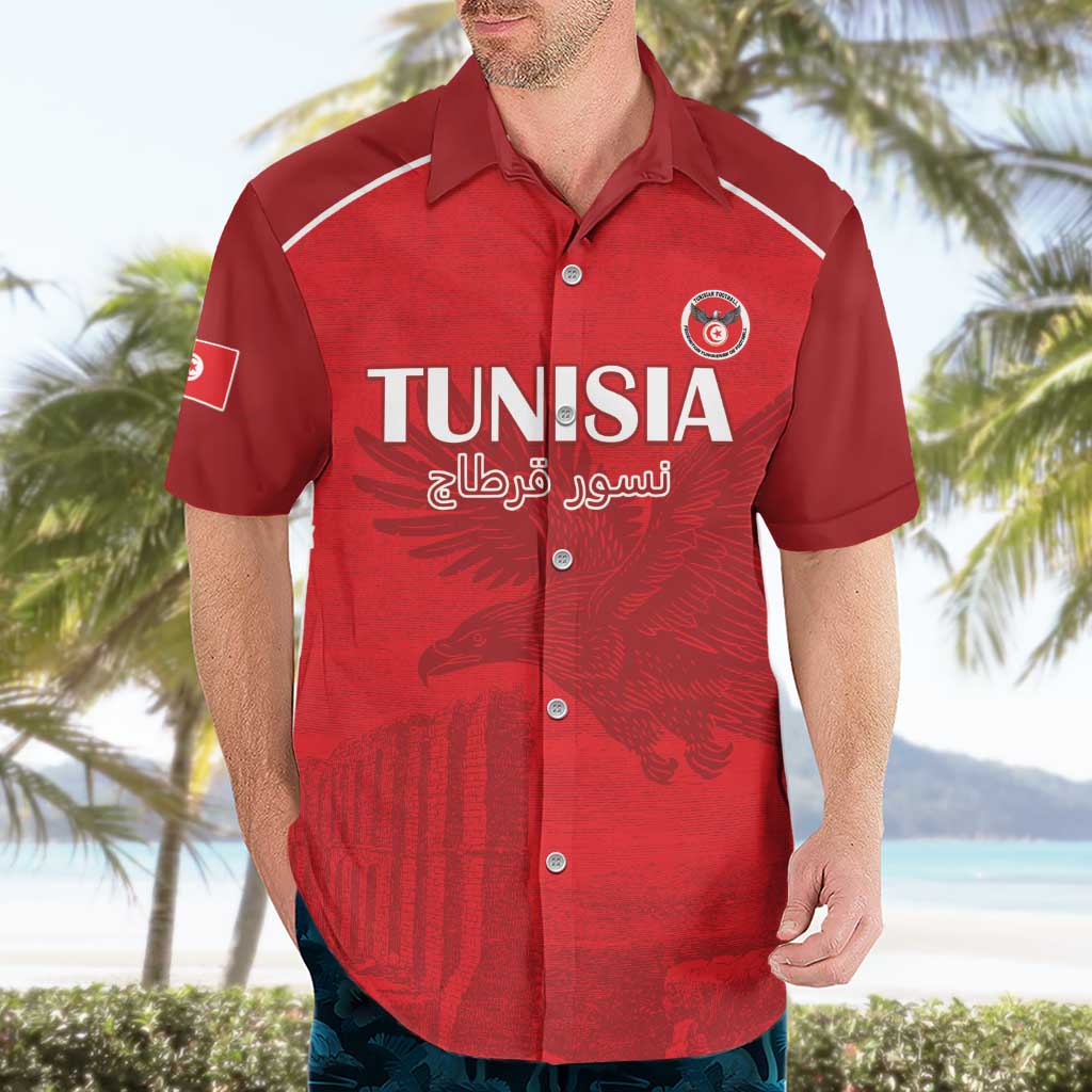Custom Tunisia Football Hawaiian Shirt Red Eagles of Carthage - Wonder Print Shop