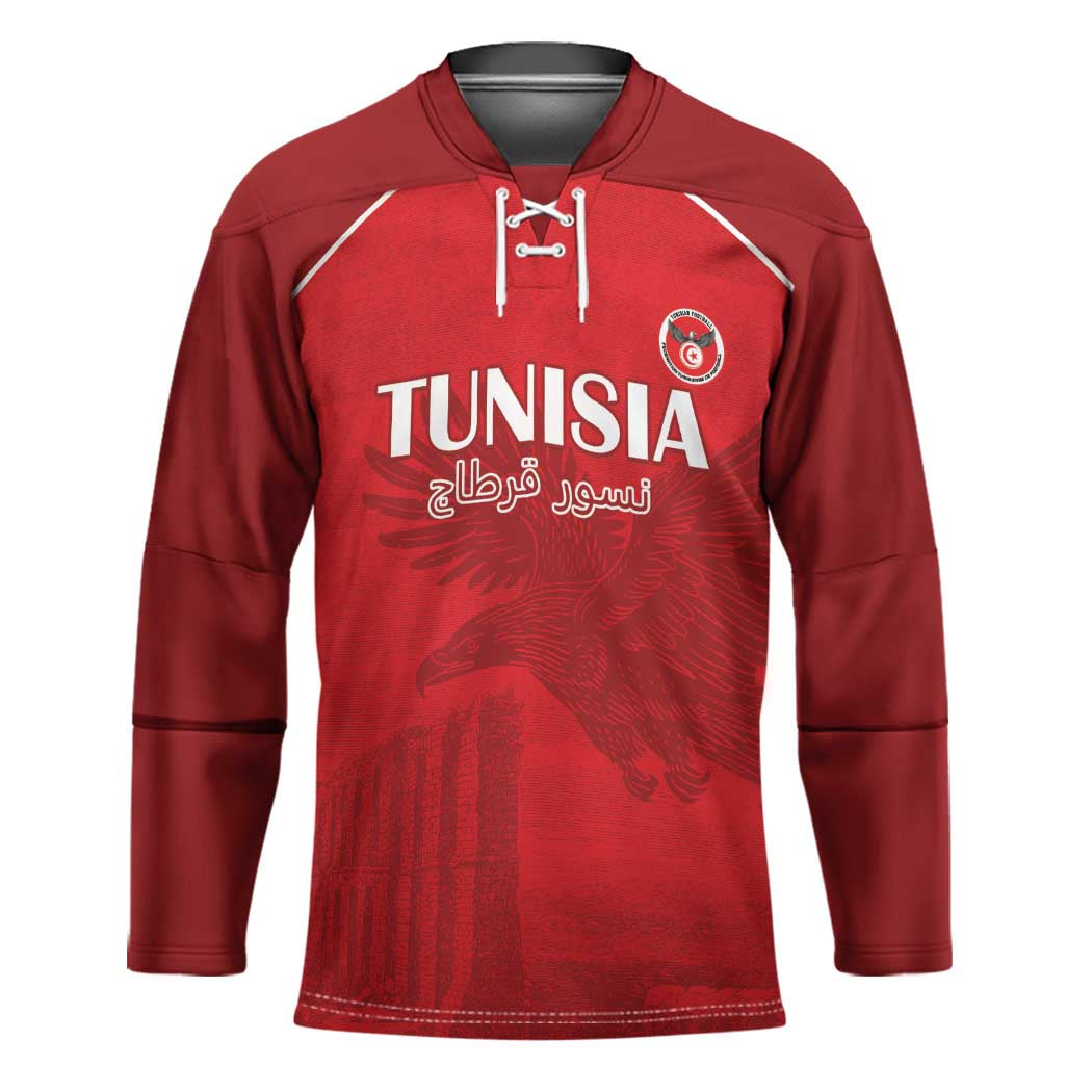 Custom Tunisia Football Hockey Jersey Red Eagles of Carthage - Wonder Print Shop